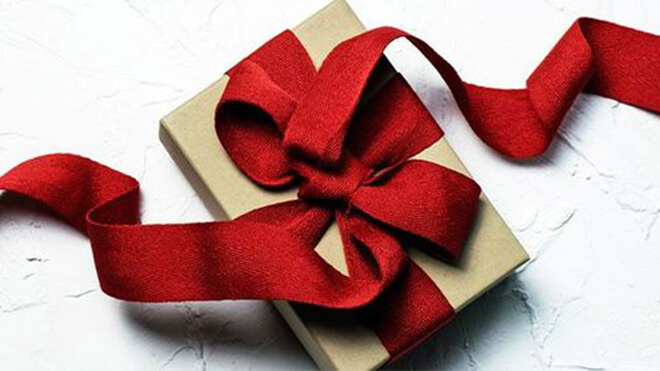 Gift with open ribbon