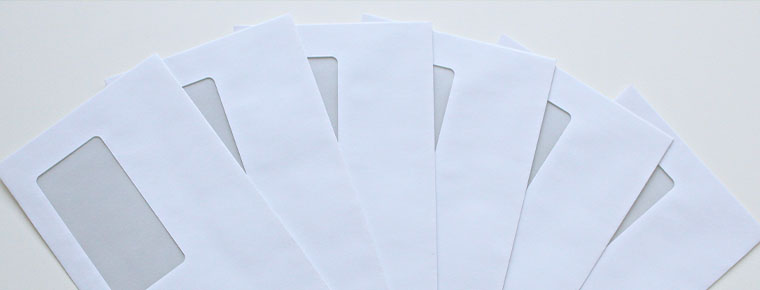 Display of empty envelopes