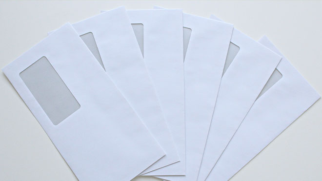 Display of empty envelopes