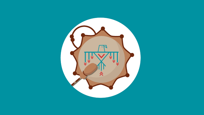 Illustration of a Native American drum. 
