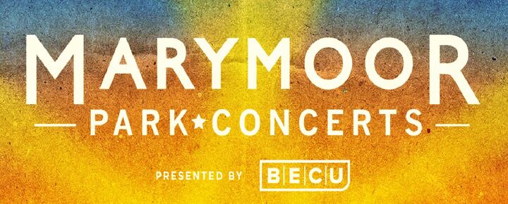 Logo that says Marymoor Park Concerts Presented by BECU.